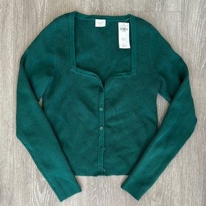 Abercrombie & Fitch Button-Through Slim Sweetheart Sweater